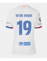 Barcelona Vitor Roque #19 Venkovní Dres 2023-24 Krátký Rukáv